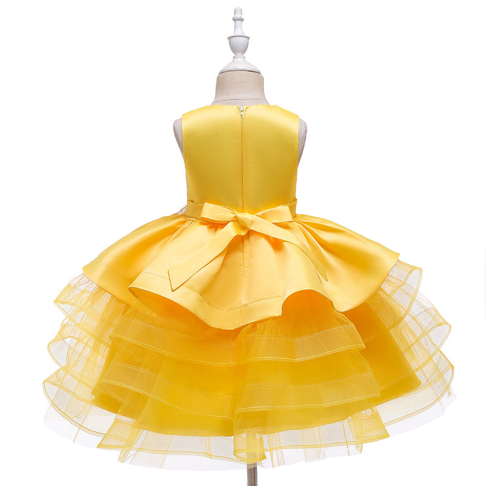 Flower Girl Dress Sequins Princess Dress Birthday Costume Party Holiday Wedding Dress