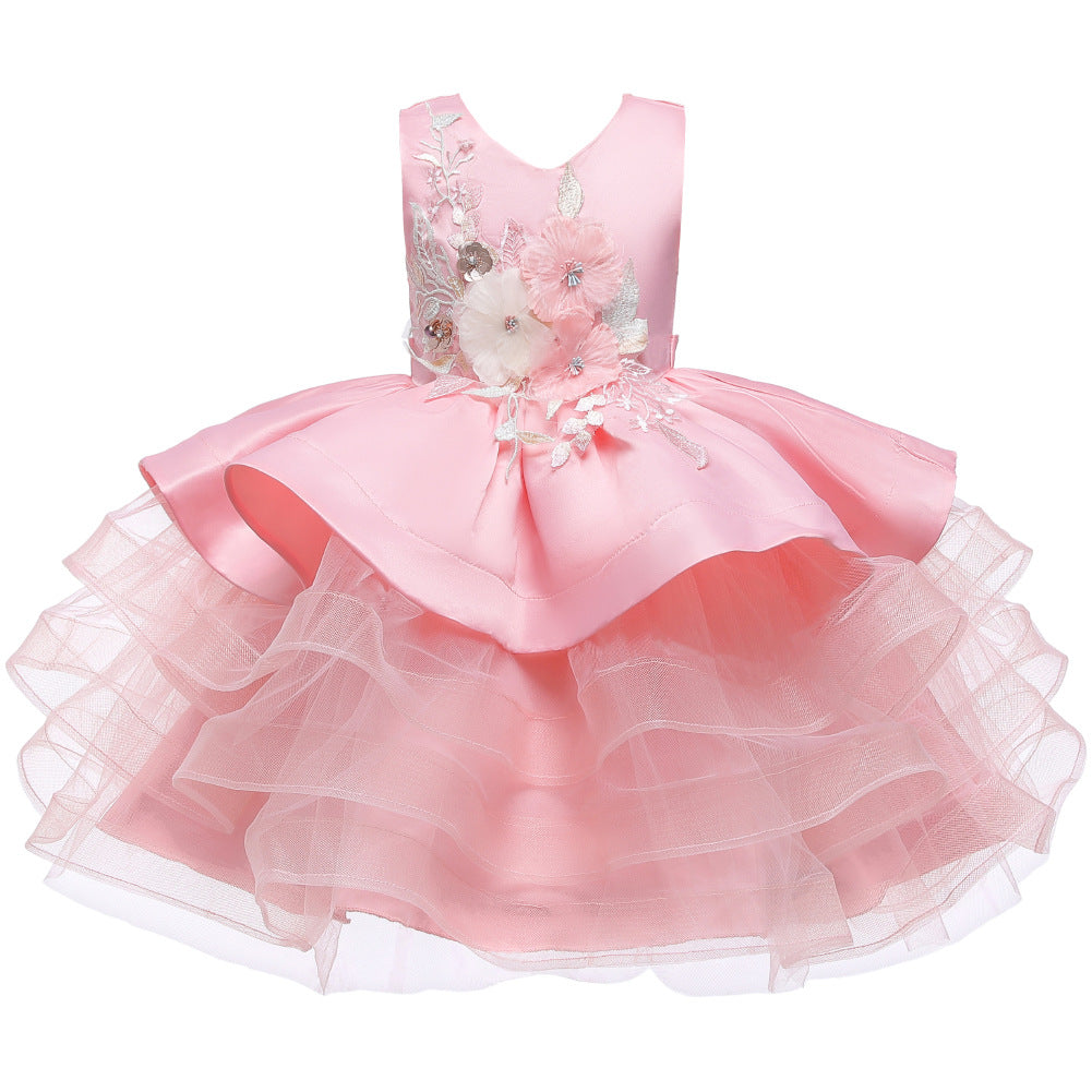 Flower Girl Dress Sequins Princess Dress Birthday Costume Party Holiday Wedding Dress