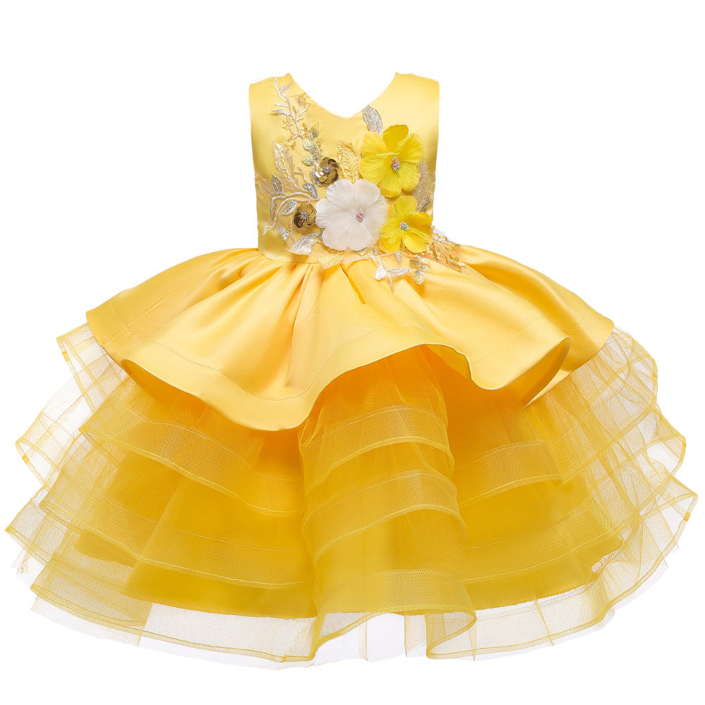 Flower Girl Dress Sequins Princess Dress Birthday Costume Party Holiday Wedding Dress