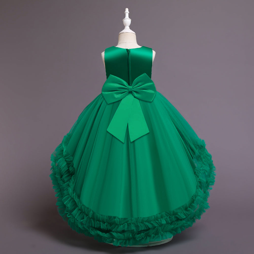 Flower Girl Dress Toddler Kids Princess Wedding Dress Graduation Trailing Formal Special Occasions