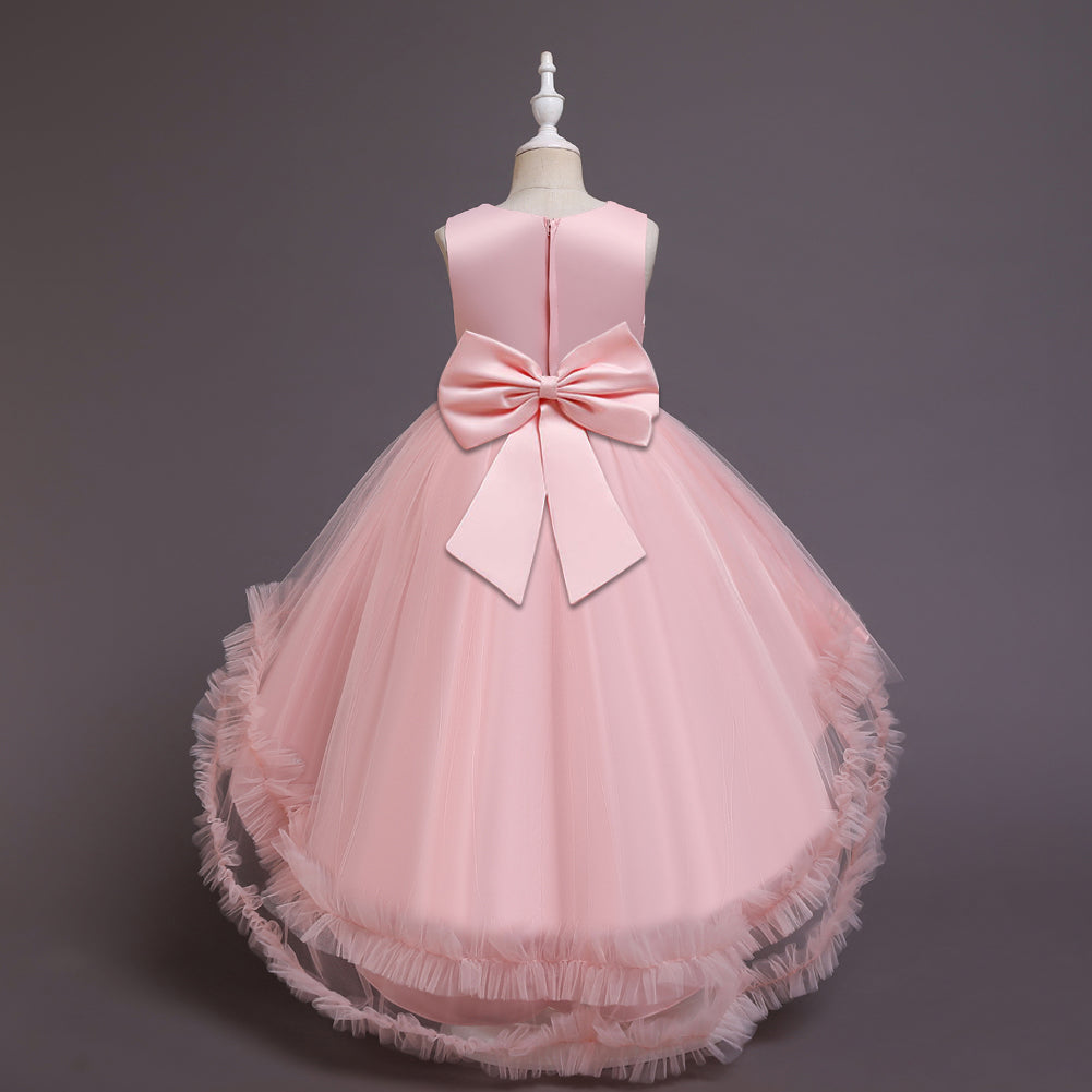 Flower Girl Dress Toddler Kids Princess Wedding Graduation Trailing Formal Special Occasions