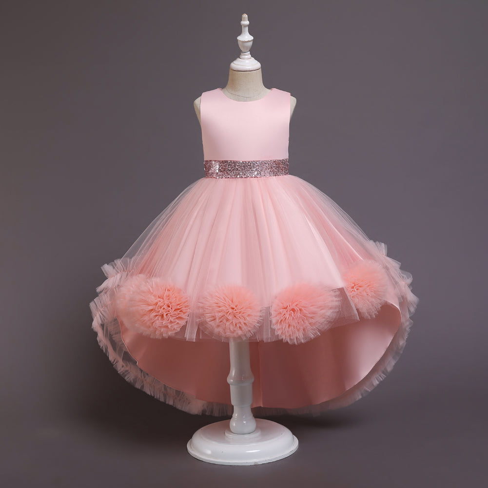 Flower Girl Dress Toddler Kids Princess Wedding Dress Graduation Trailing Formal Special Occasions