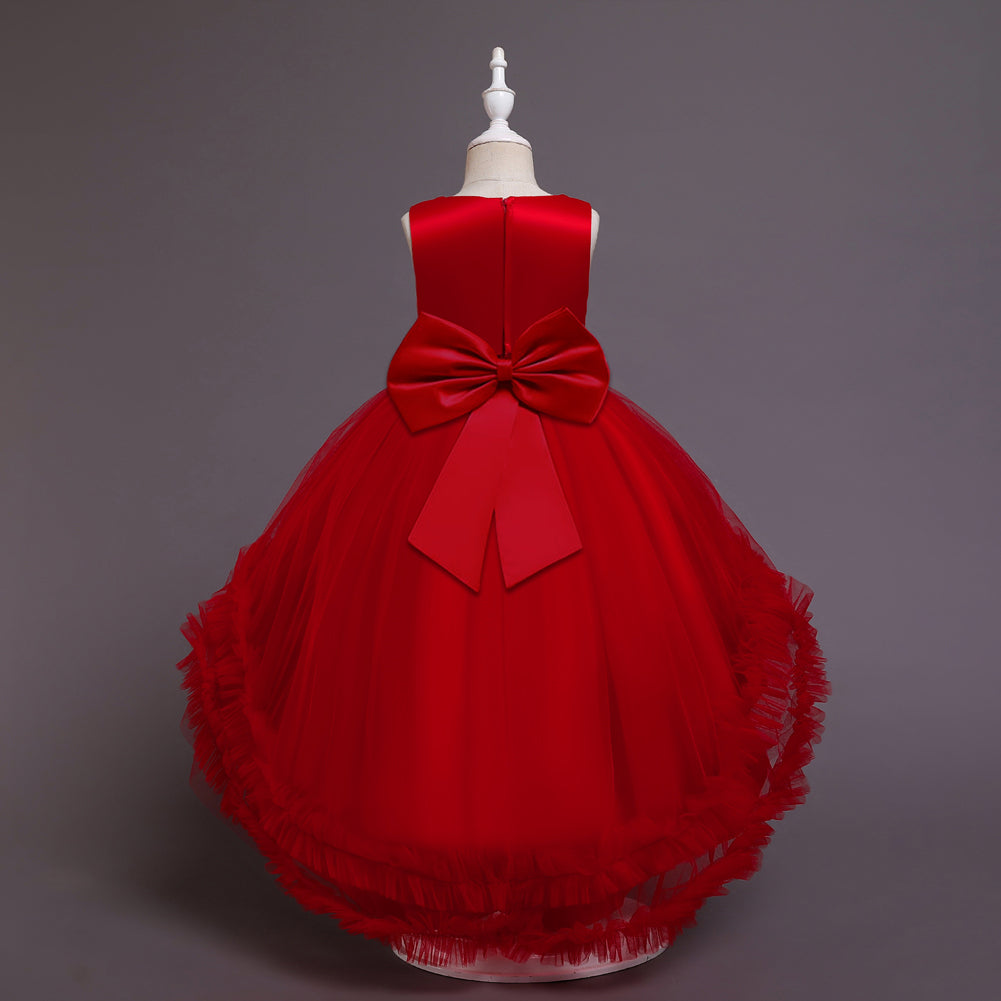 Flower Girl Dress Toddler Kids Princess Wedding Graduation Trailing Formal Special Occasions