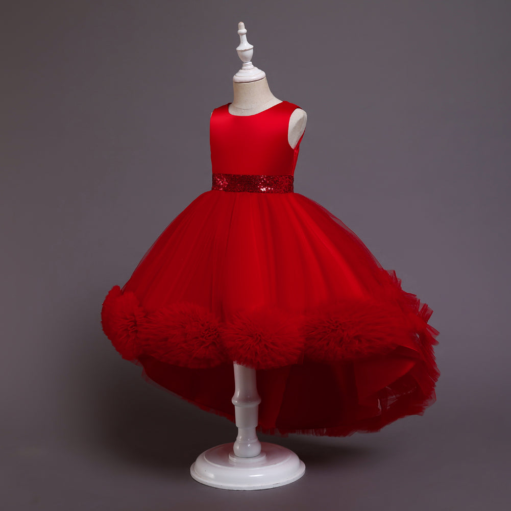 Flower Girl Dress Toddler Kids Princess Wedding Graduation Trailing Formal Special Occasions