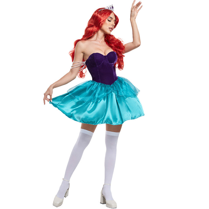 The Little Mermaid Ariel Princess Dress Adult Cosplay Character Halloween Costume