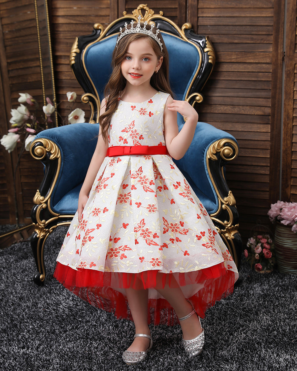 Flower Girl Dresses Trailing Wedding Formal Ball Gown