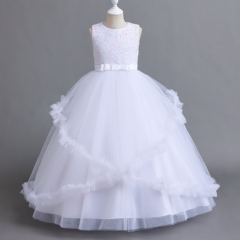 Flower Girl Dress Sequins Princess Birthday Costume Ball Gown
