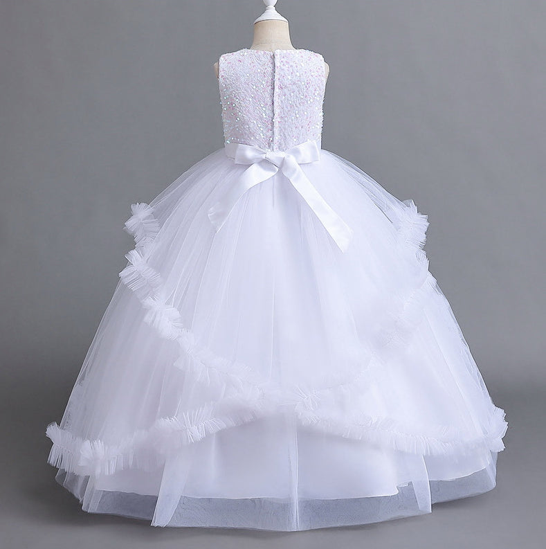 Flower Girl Dress Sequins Princess Birthday Costume Ball Gown