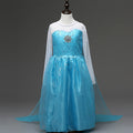 Frozen Elsa Princess Cosplay Girl Costume Dresses with Tailing Cape For Party Holiday Fancy Dress