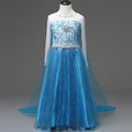 Frozen Elsa Princess Girls Costume Dresses With Tailing Cape