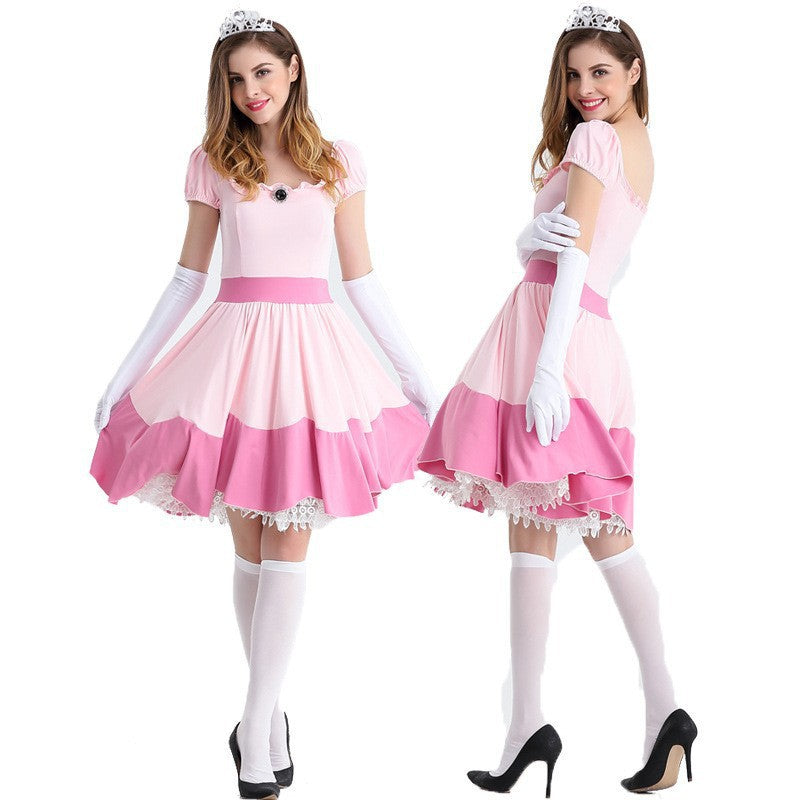 Super Mario Daisy Princess Woman Costume Dresses Adult Cosplay
