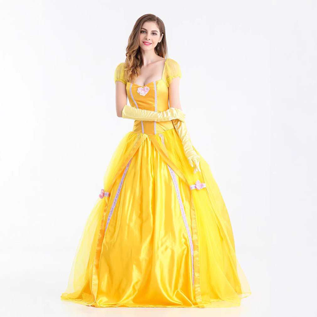 Belle Princess Dresses Beauty and the Beast Costume Woman Cosplay Halloween