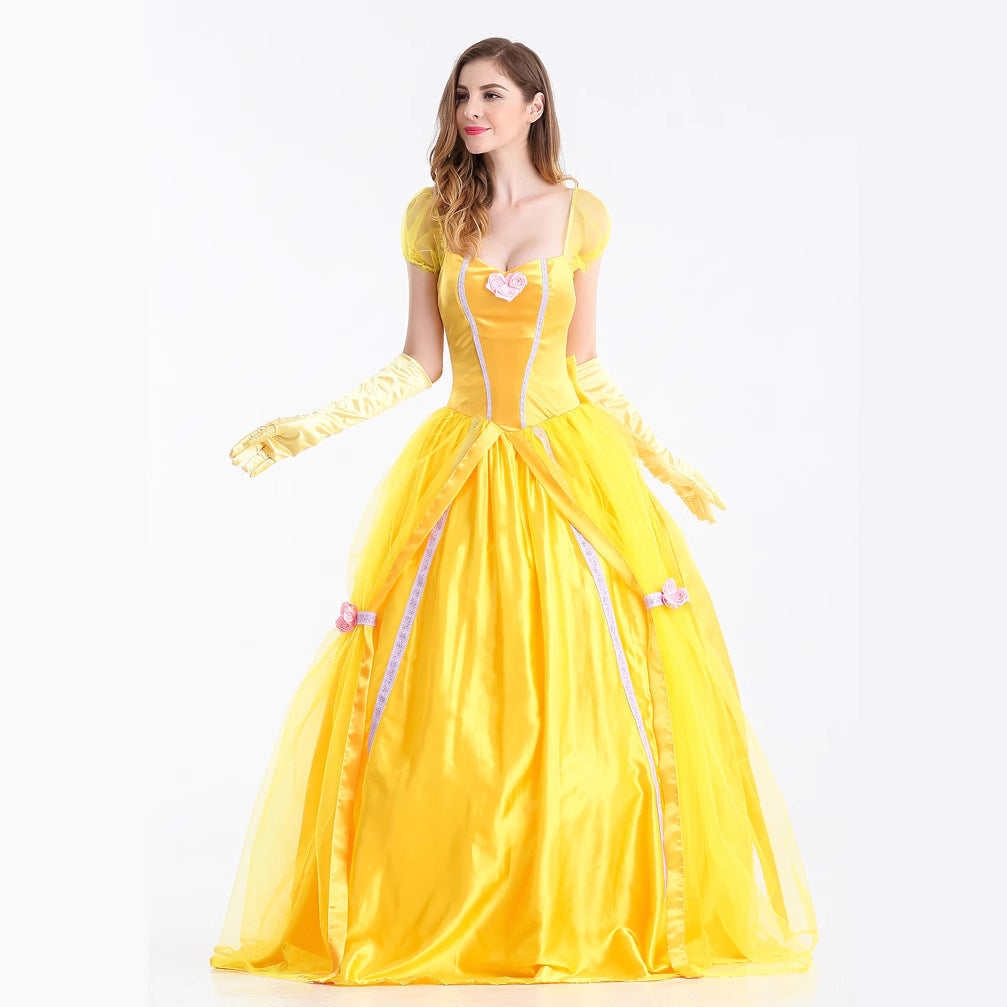 Belle Princess Dresses Beauty and the Beast Costume Woman Cosplay Halloween