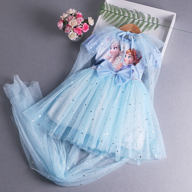 Elsa Dress Cape New Girl Dress Lace Toddler Princess Costume For Casual Wear Holiday Birthday Party