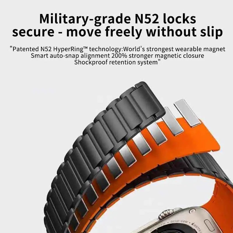 Silicone magnetic loop watch band