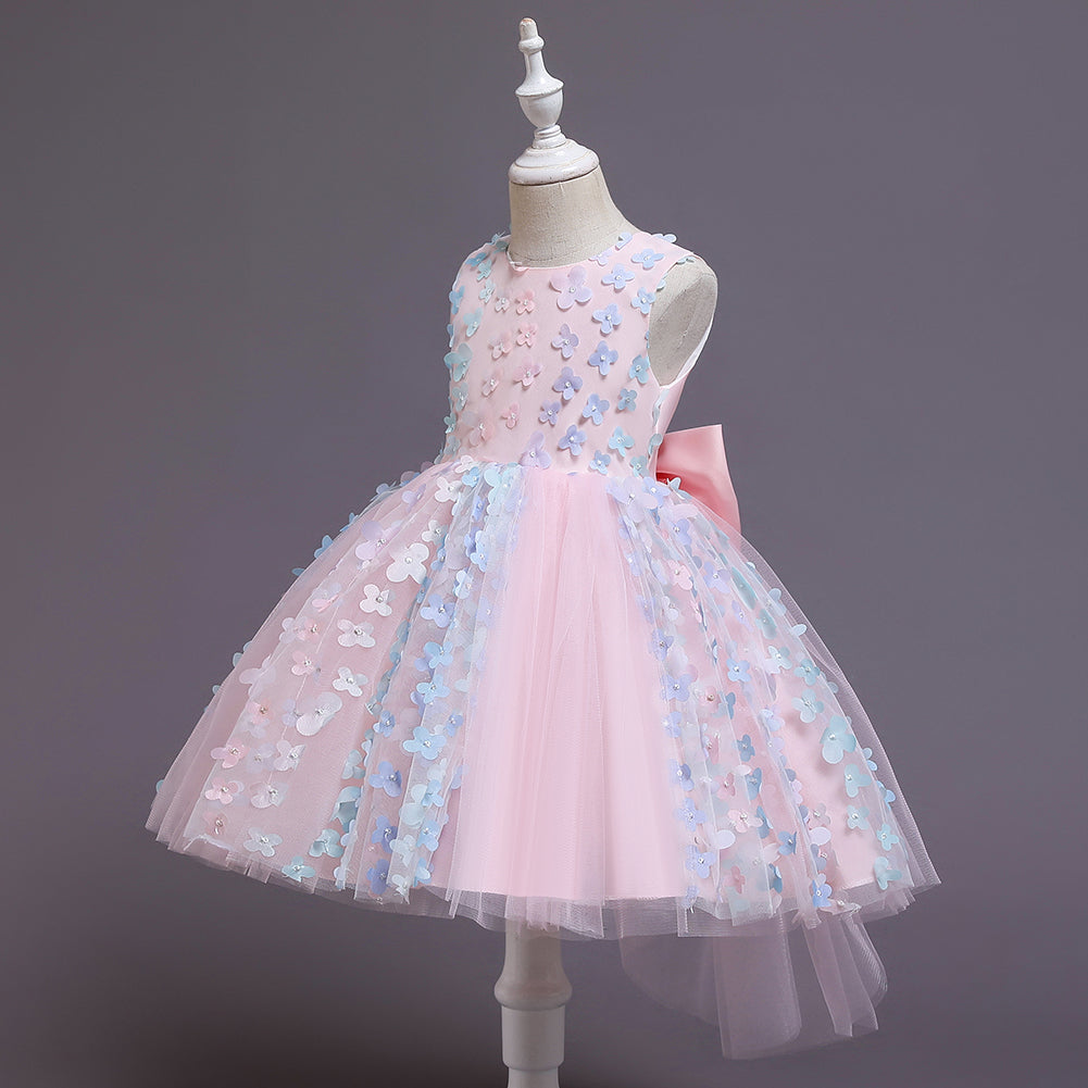 Baby Toddler Butterfly Long Mesh Flower Girl Dresses
