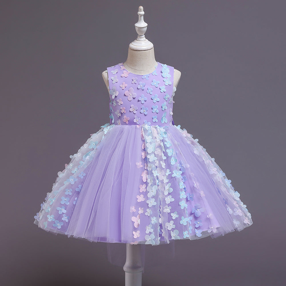 Baby Toddler Butterfly Long Mesh Flower Girl Dresses