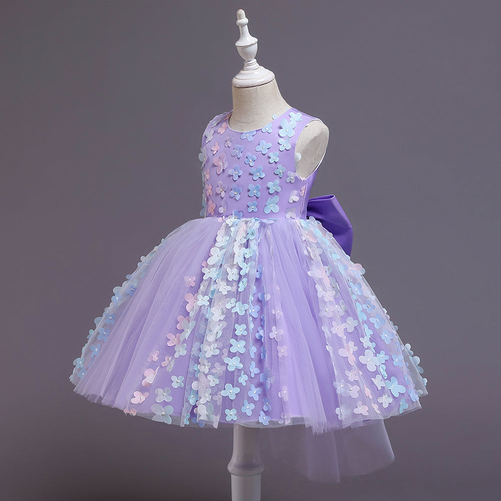 Baby Toddler Butterfly Long Mesh Flower Girl Dresses
