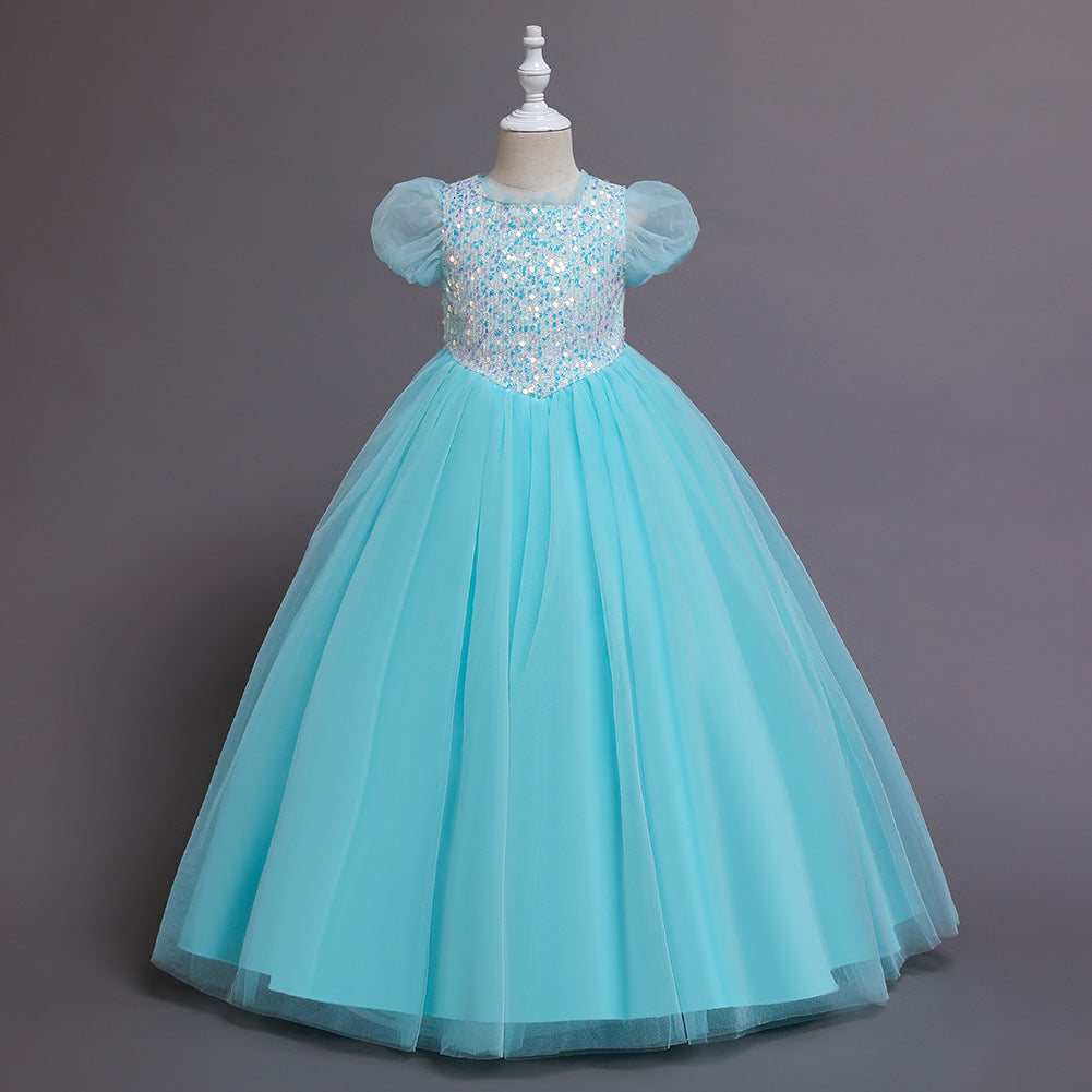 Girl Formal Sequins Wedding Dresses Ball Gown Birthday Holiday Party Bridesmaid
