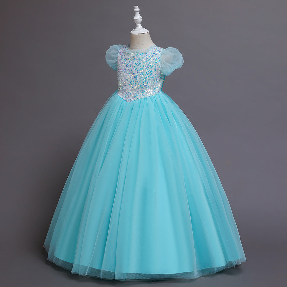 Girl Formal Sequins Wedding Dresses Ball Gown Birthday Holiday Party Bridesmaid