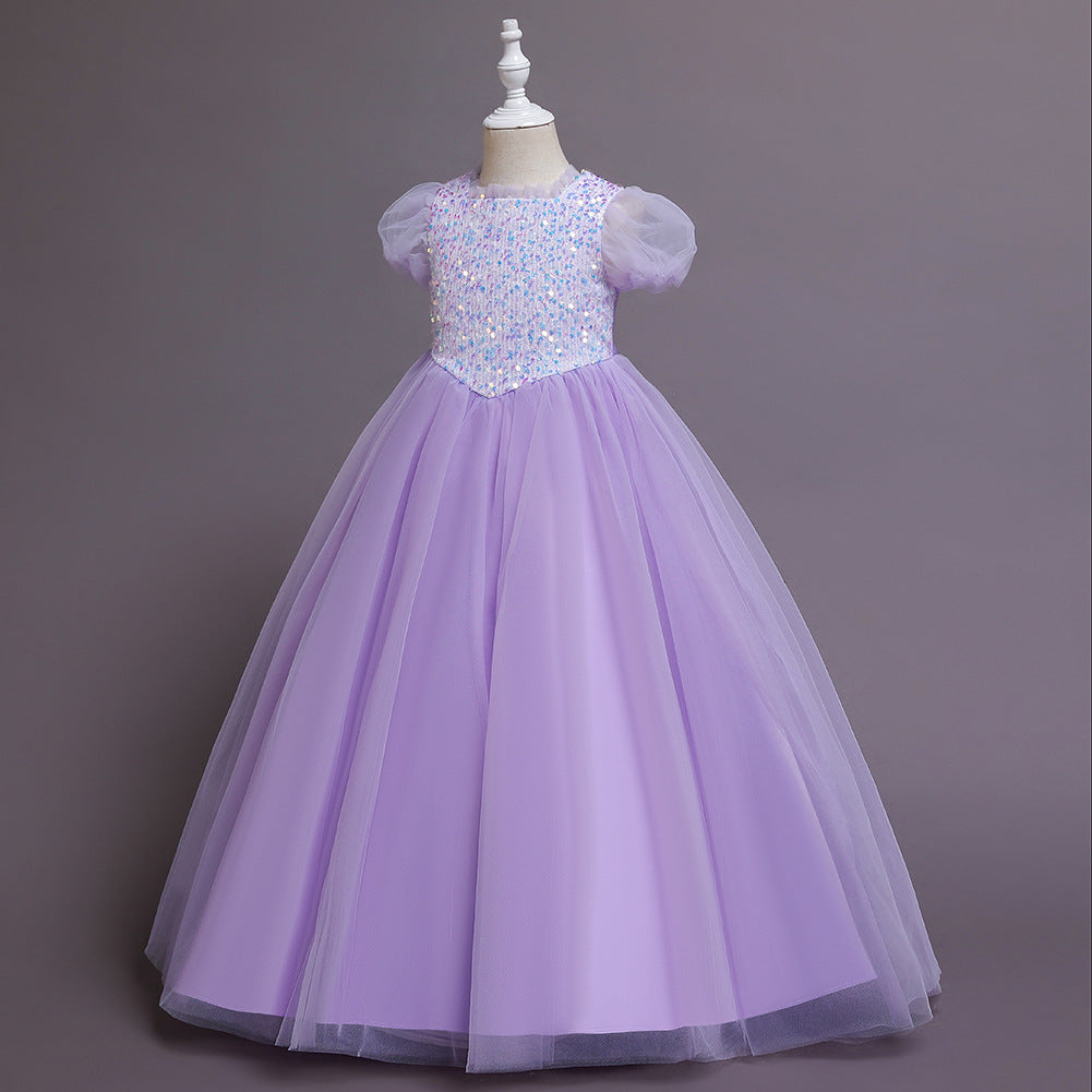 Girl Formal Sequins Wedding Dresses Ball Gown Birthday Holiday Party Bridesmaid