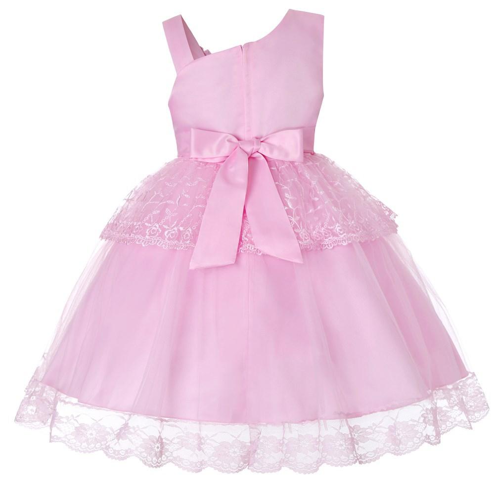 Flower Girl Dresses Lace Cute Princess Kids Formal Wedding Birthday Holiday Party