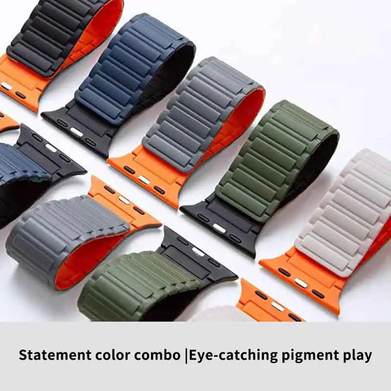 Silicone magnetic loop watch band