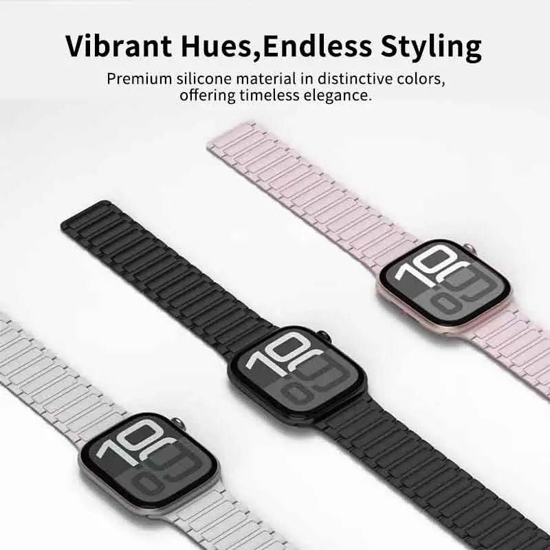 Silicone magnetic loop watch band