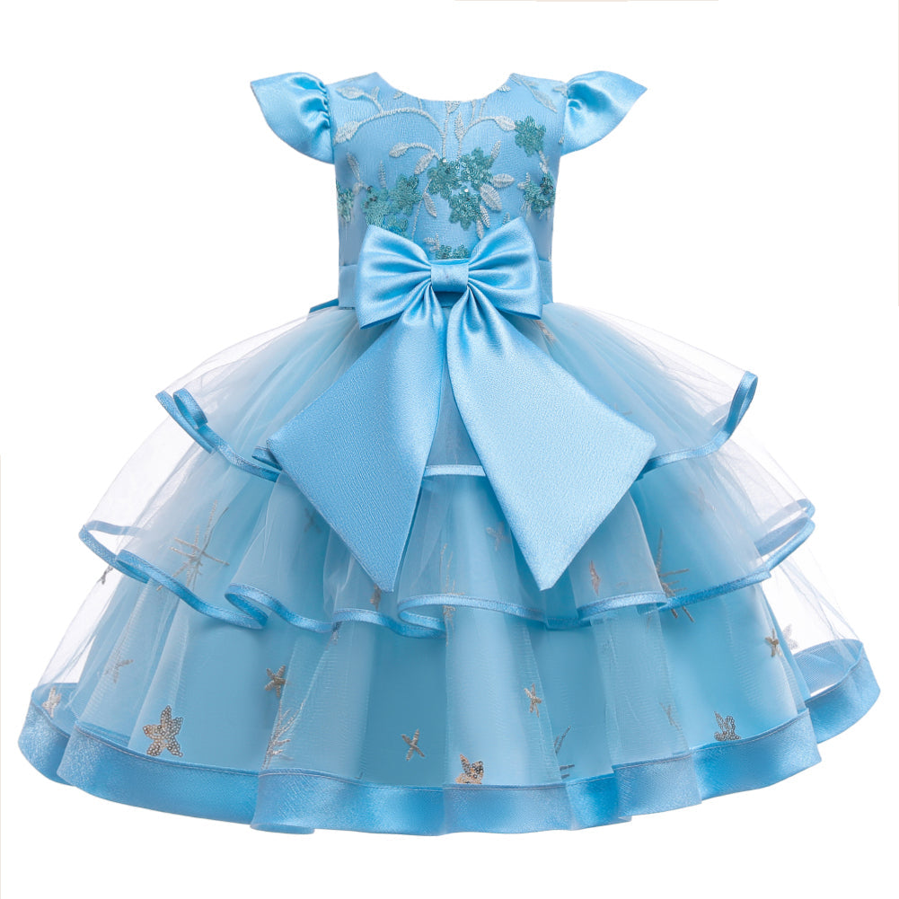 Flower Girl Dresses Ruffle Toddler Kids Knee Length Princess Wedding Formal Holiday Birthday Party