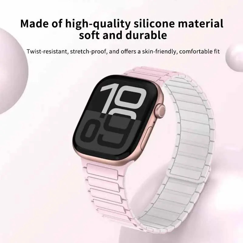 Silicone magnetic loop watch band