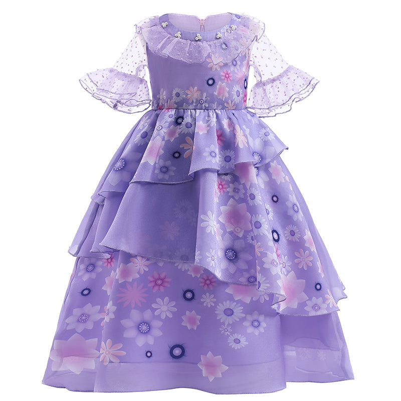 New Encanto Isabela Inspirated Cosplay Girl Costume Dresses