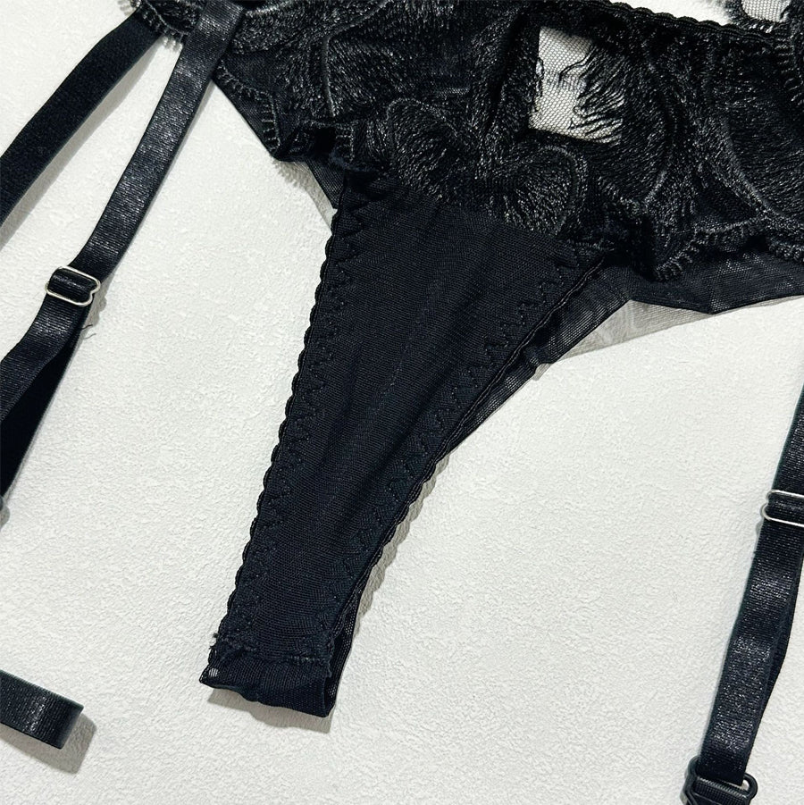 6-Piece Feather Embroidery Bra Set