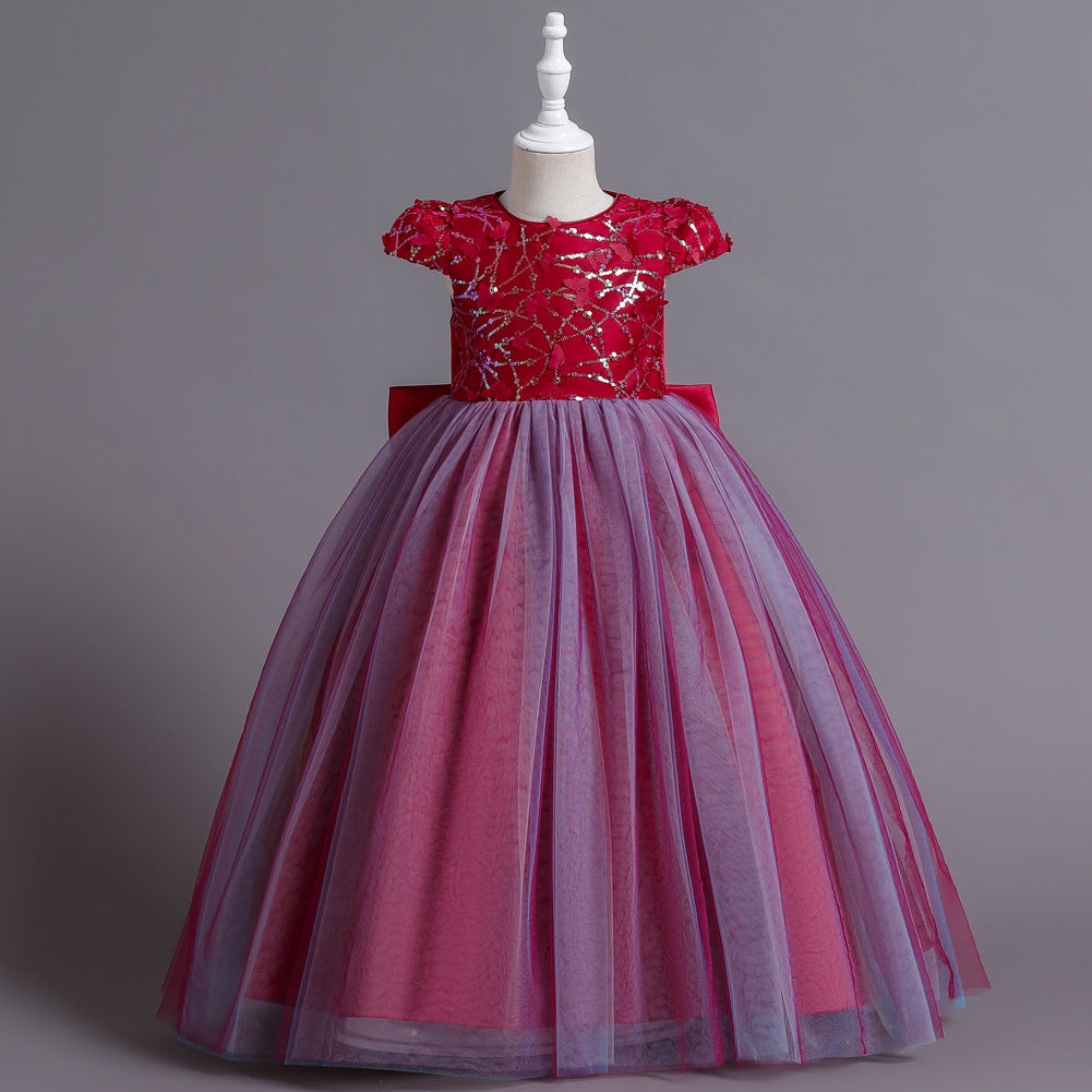 Flower Girl Dress Princess Dress Birthday Costume Party Holiday Wedding Bow Net