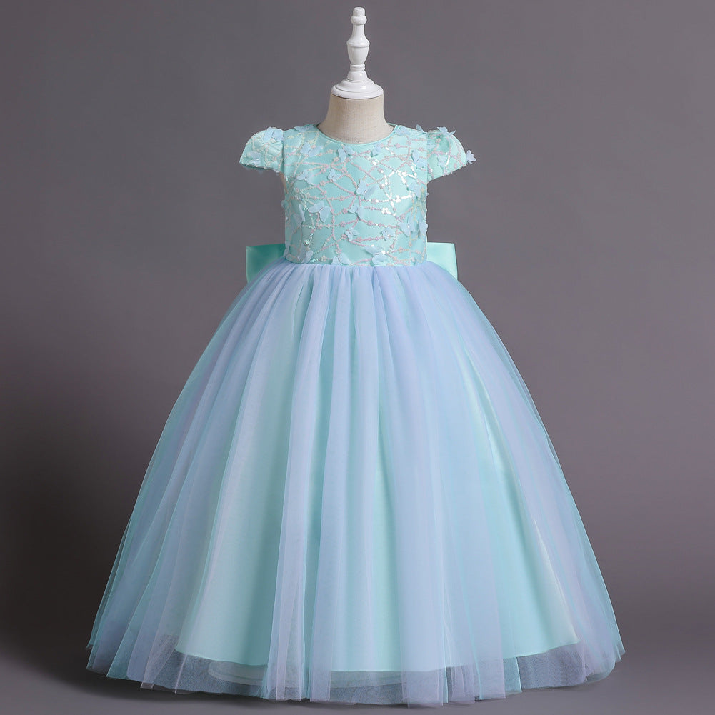 Flower Girl Dress Princess Dress Birthday Costume Party Holiday Wedding Bow Net