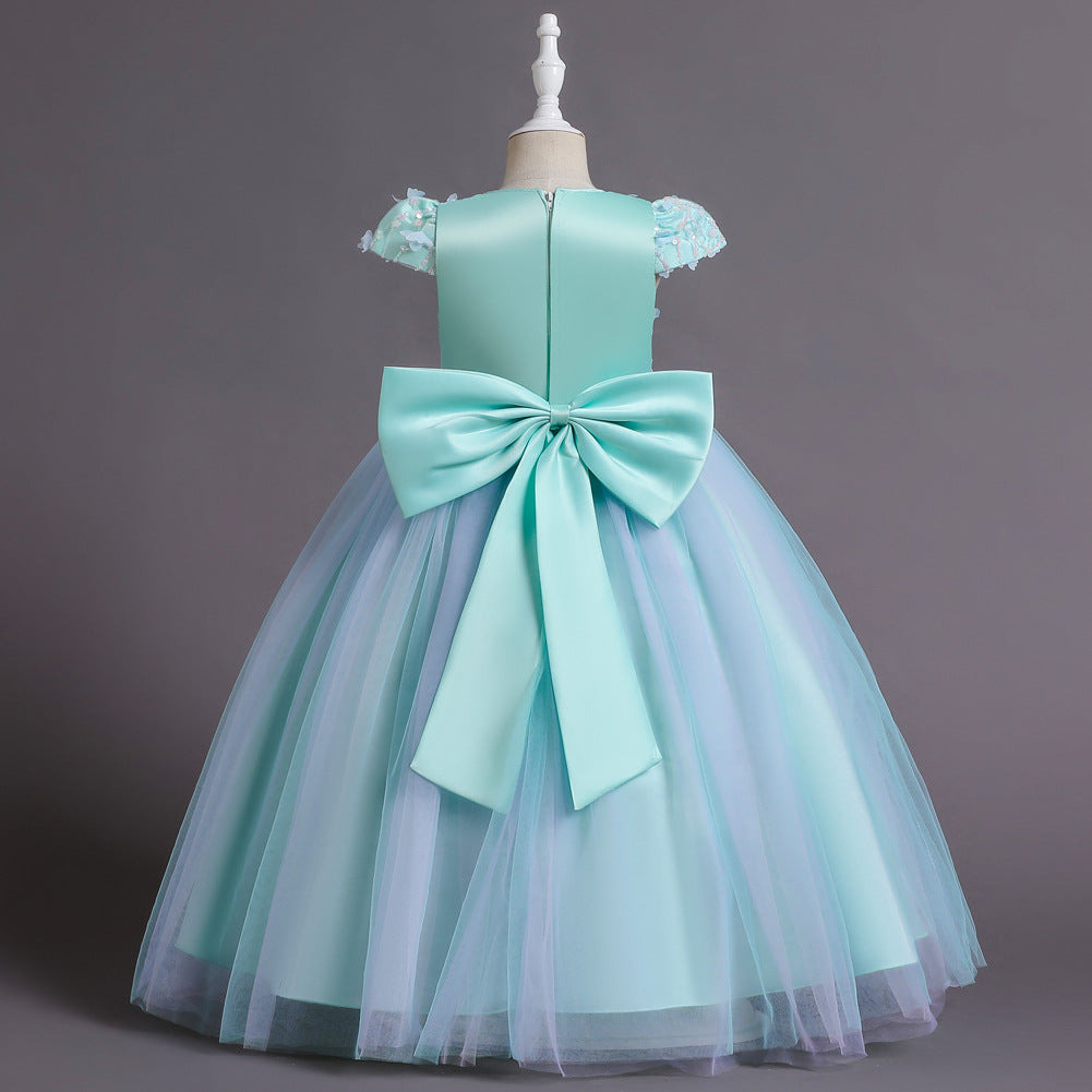 Flower Girl Dress Princess Dress Birthday Costume Party Holiday Wedding Bow Net