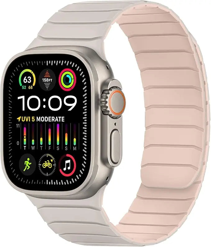 Silicone magnetic loop watch band