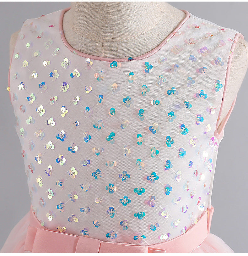 Flower Girl Dress Sequins Wedding Princess Dress Birthday Party Holiday Ball Gown