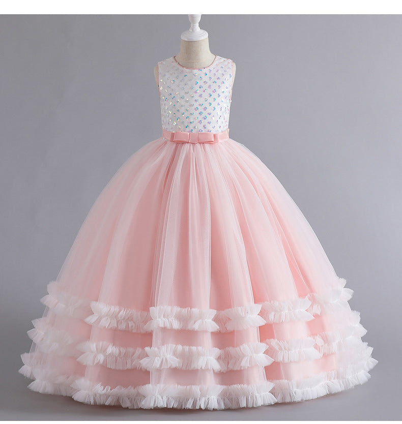 Flower Girl Dress Sequins Wedding Princess Dress Birthday Party Holiday Ball Gown