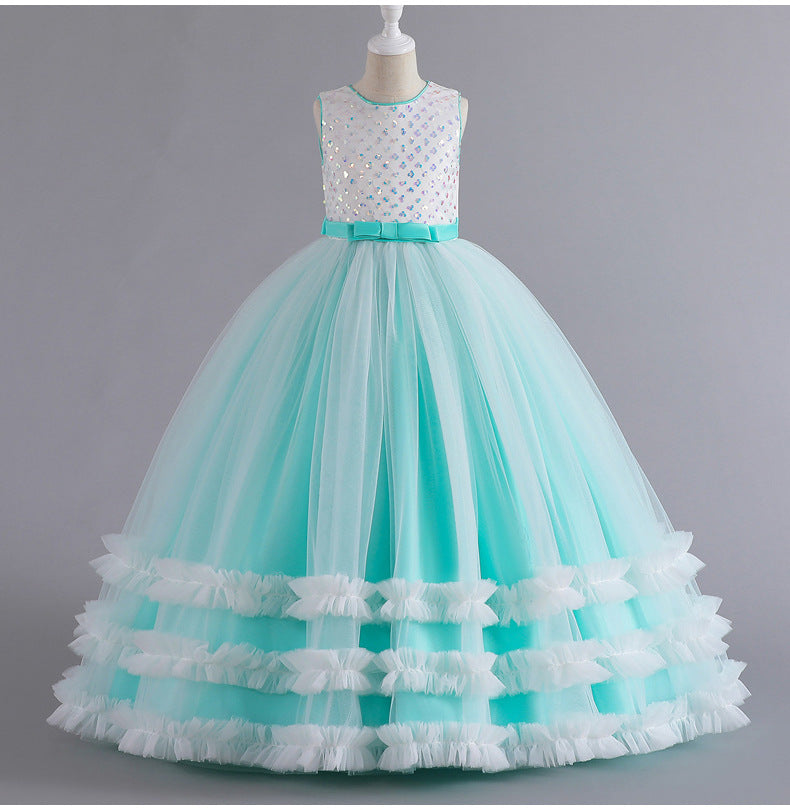 Flower Girl Dress Sequins Wedding Princess Dress Birthday Party Holiday Ball Gown