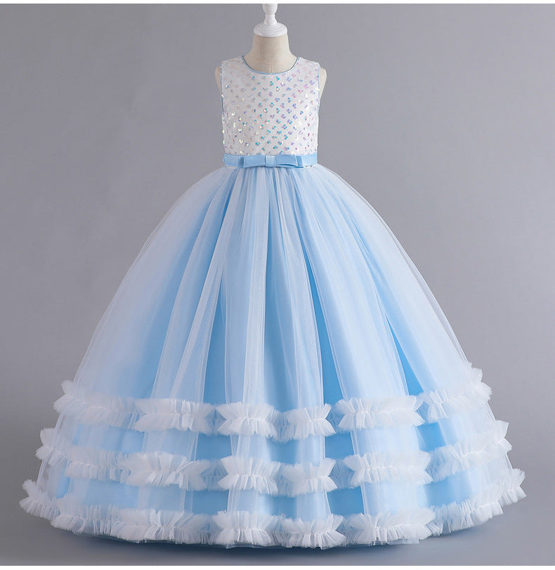 Flower Girl Dress Sequins Wedding Princess Dress Birthday Party Holiday Ball Gown