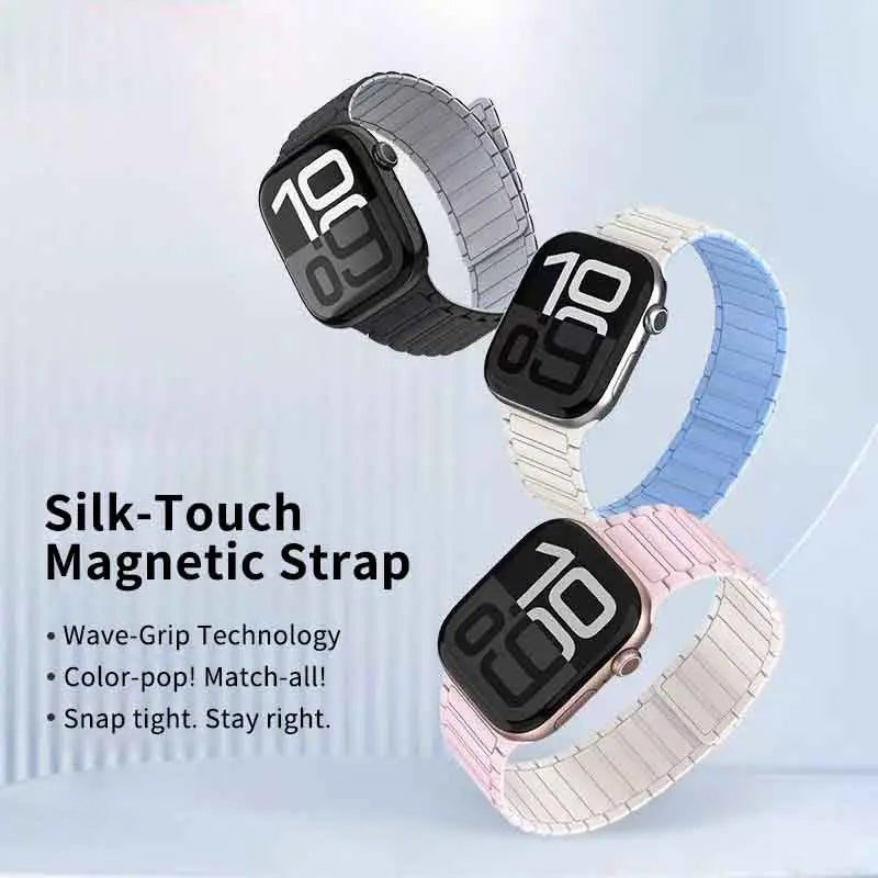 Silicone magnetic loop watch band