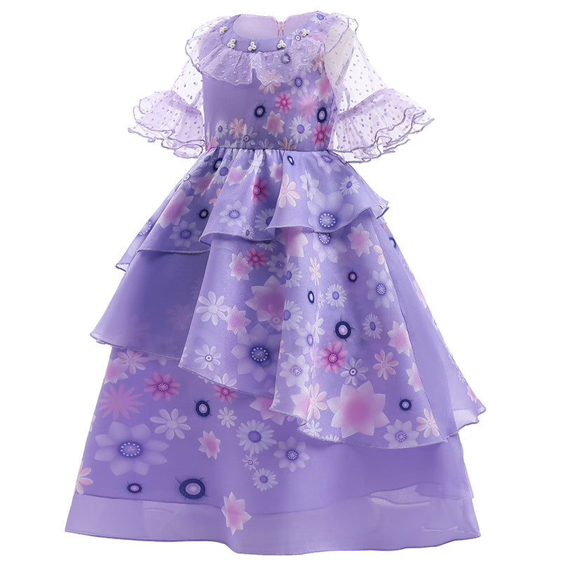 New Encanto Isabela Inspirated Cosplay Girl Costume Dresses