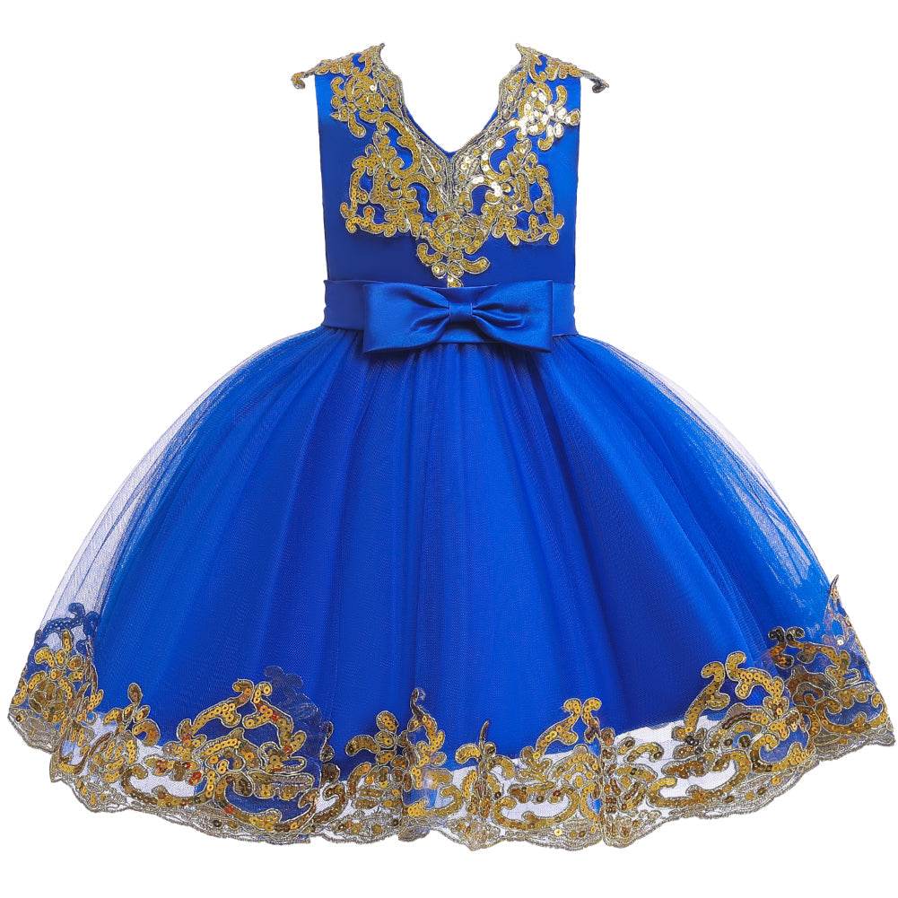New Baby Little Toldder Kids Sequins Girl Dresses For Wedding Bridesmaid Princess Party Graduation