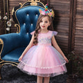 New Unicorn Baby Little Girls Toddler Costume Dresses Headband Cosplay Princess Party Holiday