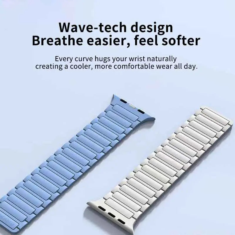 Silicone magnetic loop watch band