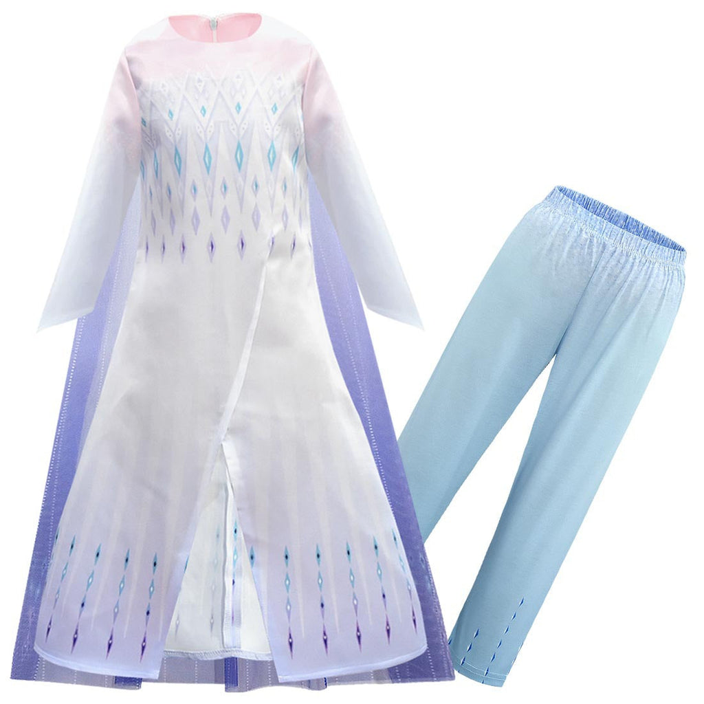 Frozen 2 Girl Elsa Dresses Princess Costume With Cape Pants Outfits