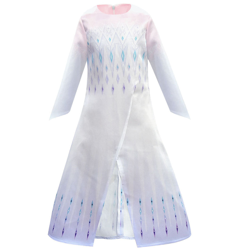 Frozen 2 Girls Elsa Princess Long Sleeve Cosplay Costume Dresses With Cape For Party Holidays