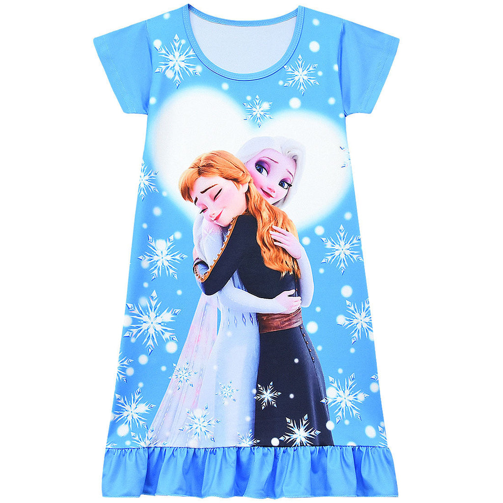 Frozen Elsa Anna Nightgown Nightdress Pajamas For Girls