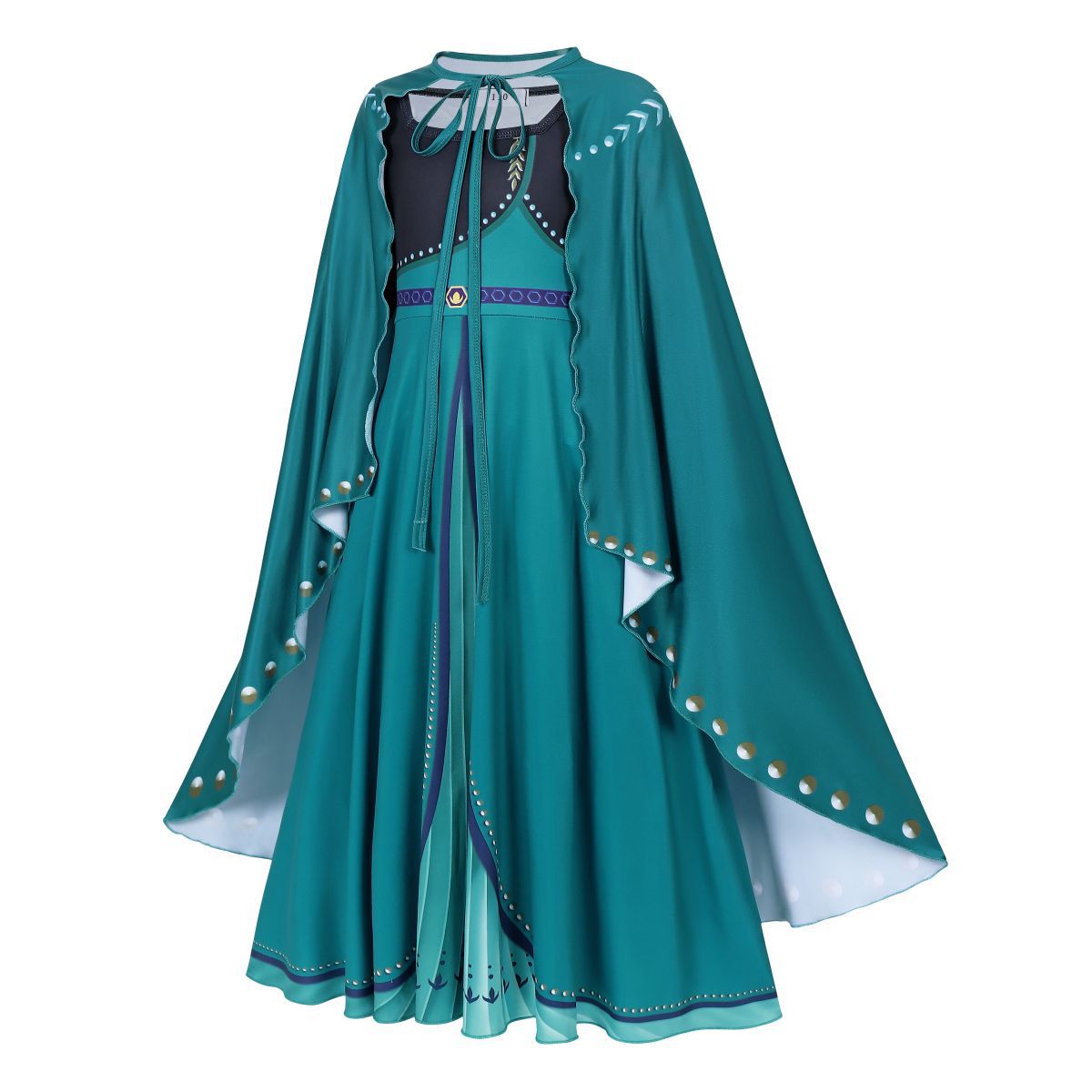 Frozen 2 Anna Costume Set Girl Dress Cape Cosplay Party Holiday Halloween