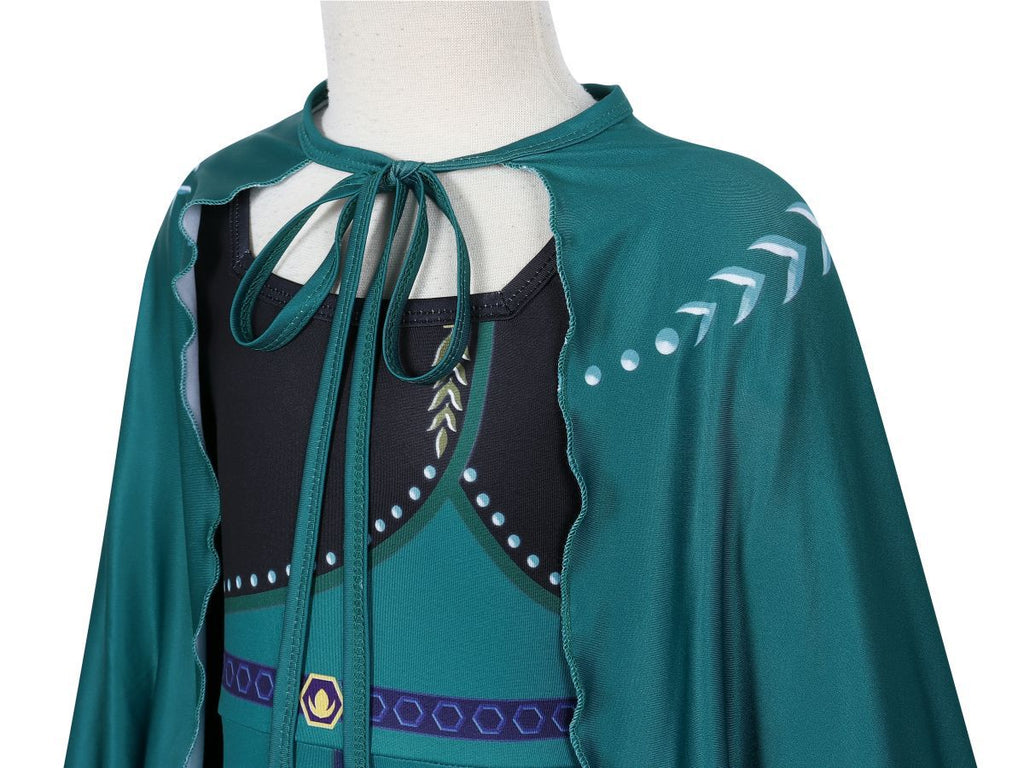 Frozen 2 Anna Costume Set Girl Dress Cape Cosplay Party Holiday Halloween